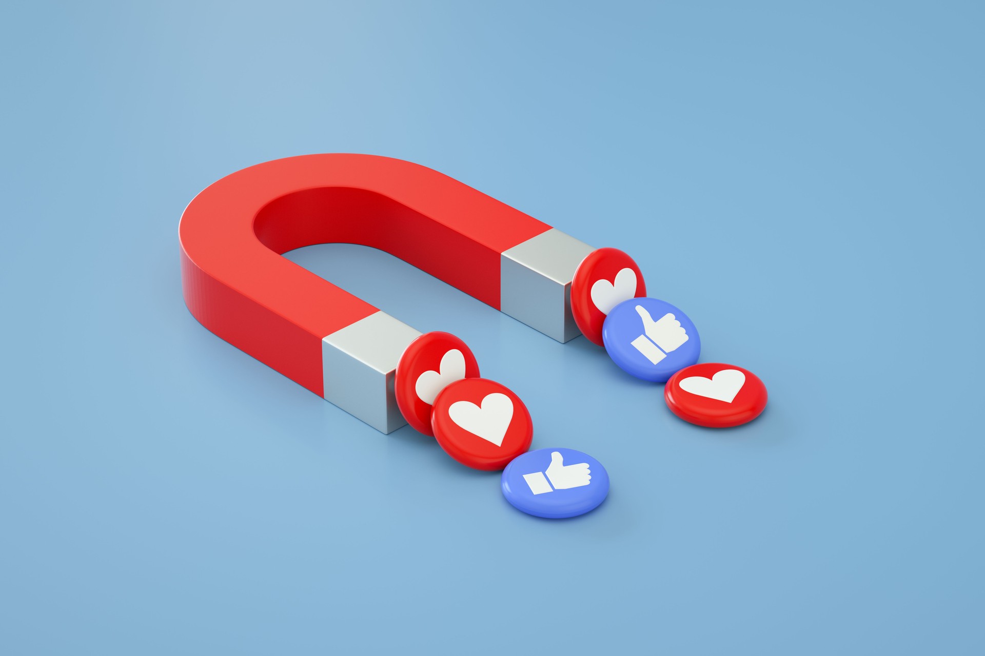 Magnet, Social Media Marketing, Like Button, Heart Shape